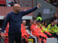 Davide Possanzini is the head coach of Mantova 1911 during the Italian Serie B soccer championship match between Mantova Calcio 1911 and Bre...