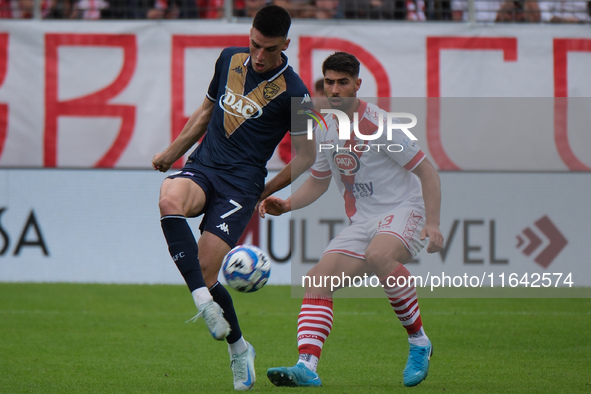 Ante Matteo Juric of Brescia Calcio FC controls the ball during the Italian Serie B soccer championship football match between Mantova Calci...