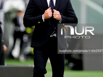 Fabio Pecchia head coach of Parma Calcio 1903 looks on during the Serie A Enilive match between Bologna FC and Parma Calcio 1903 at Stadio R...