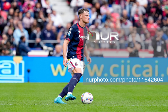 Sam Beukema of Bologna FC during the Serie A Enilive match between Bologna FC and Parma Calcio 1903 at Stadio Renato Dall'Ara on October 06,...