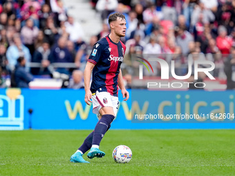 Sam Beukema of Bologna FC during the Serie A Enilive match between Bologna FC and Parma Calcio 1903 at Stadio Renato Dall'Ara on October 06,...