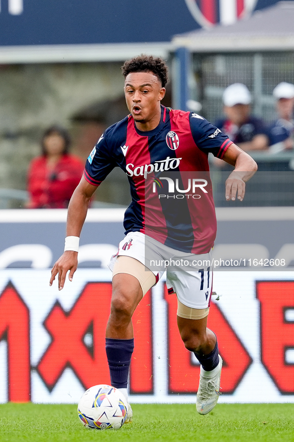 Dan Ndoye of Bologna FC during the Serie A Enilive match between Bologna FC and Parma Calcio 1903 at Stadio Renato Dall'Ara on October 06, 2...