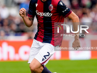 Emil Holm of Bologna FC during the Serie A Enilive match between Bologna FC and Parma Calcio 1903 at Stadio Renato Dall'Ara on October 06, 2...