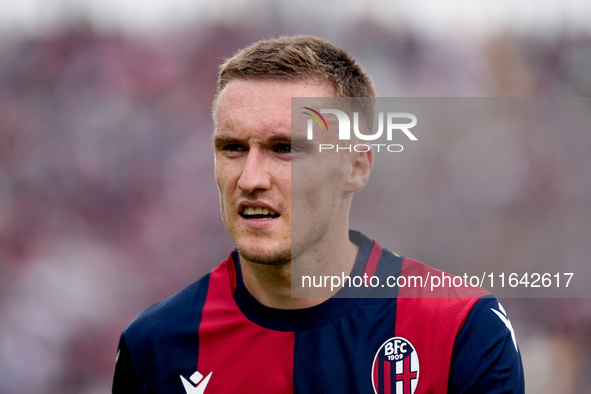 Michel Aebischer of Bologna FC looks on during the Serie A Enilive match between Bologna FC and Parma Calcio 1903 at Stadio Renato Dall'Ara...