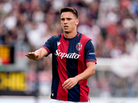 Nikola Moro of Bologna FC gestures during the Serie A Enilive match between Bologna FC and Parma Calcio 1903 at Stadio Renato Dall'Ara on Oc...