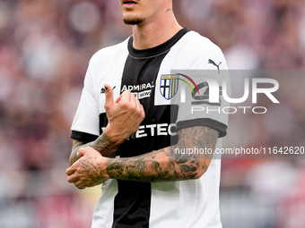 Dennis Man of Parma Calcio 1903 looks on during the Serie A Enilive match between Bologna FC and Parma Calcio 1903 at Stadio Renato Dall'Ara...