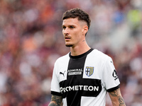 Dennis Man of Parma Calcio 1903 looks on during the Serie A Enilive match between Bologna FC and Parma Calcio 1903 at Stadio Renato Dall'Ara...