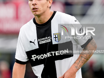 Adrian Bernabe' of Parma Calcio 1903 looks on during the Serie A Enilive match between Bologna FC and Parma Calcio 1903 at Stadio Renato Dal...