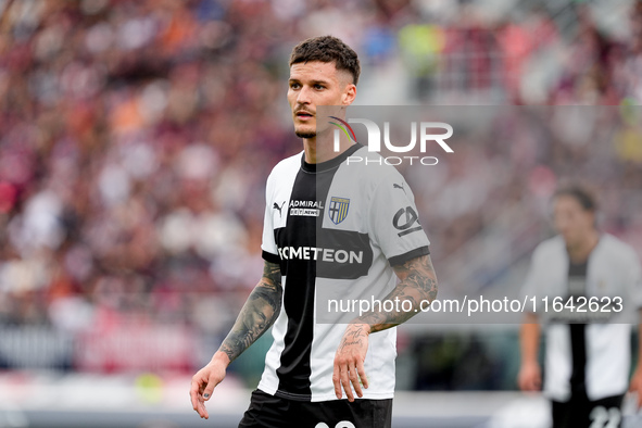 Dennis Man of Parma Calcio 1903 looks on during the Serie A Enilive match between Bologna FC and Parma Calcio 1903 at Stadio Renato Dall'Ara...