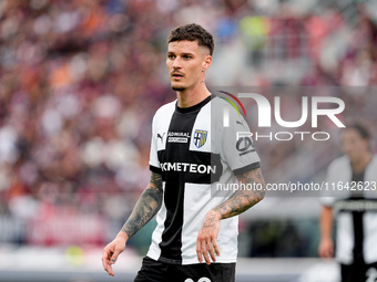 Dennis Man of Parma Calcio 1903 looks on during the Serie A Enilive match between Bologna FC and Parma Calcio 1903 at Stadio Renato Dall'Ara...