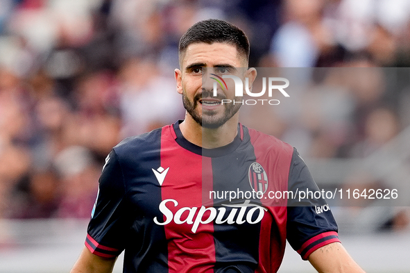 Martin Erlic of Bologna FC looks on during the Serie A Enilive match between Bologna FC and Parma Calcio 1903 at Stadio Renato Dall'Ara on O...