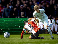 Feyenoord Rotterdam midfielder Quinten Timber and FC Twente defender Max Bruns play during the match between Feyenoord and Twente at the Fey...