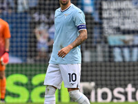 Mattia Zaccagni of S.S. Lazio celebrates after scoring the goal to make it 1-1 during the 7th day of the Serie A Championship between S.S. L...