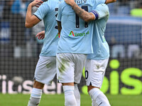 Mattia Zaccagni of S.S. Lazio celebrates after scoring the goal to make it 1-1 during the 7th day of the Serie A Championship between S.S. L...