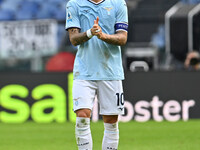 Mattia Zaccagni of S.S. Lazio celebrates after scoring the goal to make it 1-1 during the 7th day of the Serie A Championship between S.S. L...