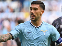 Mattia Zaccagni of S.S. Lazio celebrates after scoring the goal to make it 1-1 during the 7th day of the Serie A Championship between S.S. L...