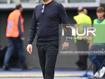 Roberto D'Aversa coaches Empoli F.C. during the 7th day of the Serie A Championship between S.S. Lazio and Empoli F.C. at the Olympic Stadiu...