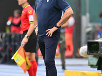 Marco Baroni coaches S.S. Lazio during the 7th day of the Serie A Championship between S.S. Lazio and Empoli F.C. at the Olympic Stadium in...