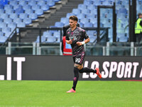 Sebastiano Esposito of Empoli F.C. celebrates after scoring the goal of 0-1 during the 7th day of the Serie A Championship between S.S. Lazi...