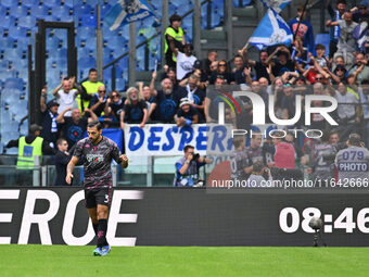 Giuseppe Pezzella of Empoli F.C. participates in the 7th day of the Serie A Championship between S.S. Lazio and Empoli F.C. at the Olympic S...