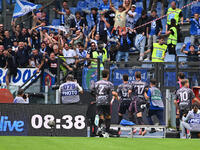 Sebastiano Esposito of Empoli F.C. celebrates after scoring the goal of 0-1 during the 7th day of the Serie A Championship between S.S. Lazi...