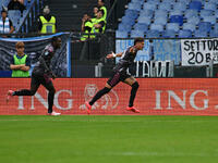 Sebastiano Esposito of Empoli F.C. celebrates after scoring the goal of 0-1 during the 7th day of the Serie A Championship between S.S. Lazi...