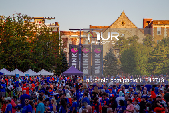 Cincinnati supporters gather before the start of the Major League Soccer match between FC Cincinnati and Orlando City SC at TQL Stadium in C...