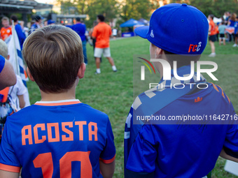 Cincinnati supporters gather before the start of the Major League Soccer match between FC Cincinnati and Orlando City SC at TQL Stadium in C...