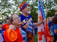 Cincinnati supporters gather before the start of the Major League Soccer match between FC Cincinnati and Orlando City SC at TQL Stadium in C...