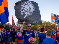 Cincinnati supporters gather before the start of the Major League Soccer match between FC Cincinnati and Orlando City SC at TQL Stadium in C...