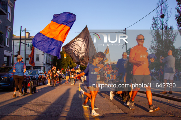 Cincinnati supporters gather before the start of the Major League Soccer match between FC Cincinnati and Orlando City SC at TQL Stadium in C...