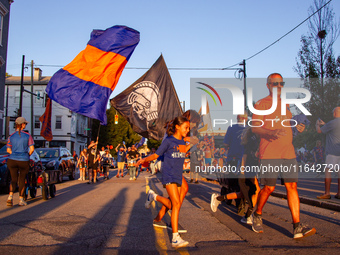 Cincinnati supporters gather before the start of the Major League Soccer match between FC Cincinnati and Orlando City SC at TQL Stadium in C...