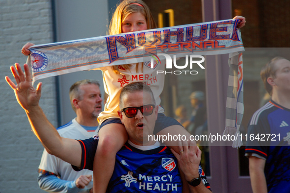 Cincinnati supporters gather before the start of the Major League Soccer match between FC Cincinnati and Orlando City SC at TQL Stadium in C...