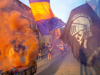 Cincinnati supporters gather before the start of the Major League Soccer match between FC Cincinnati and Orlando City SC at TQL Stadium in C...