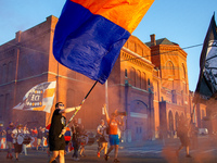 Cincinnati supporters gather before the start of the Major League Soccer match between FC Cincinnati and Orlando City SC at TQL Stadium in C...