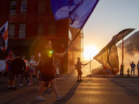 Cincinnati supporters gather before the start of the Major League Soccer match between FC Cincinnati and Orlando City SC at TQL Stadium in C...