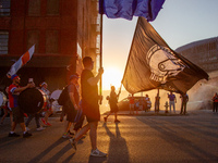 Cincinnati supporters gather before the start of the Major League Soccer match between FC Cincinnati and Orlando City SC at TQL Stadium in C...