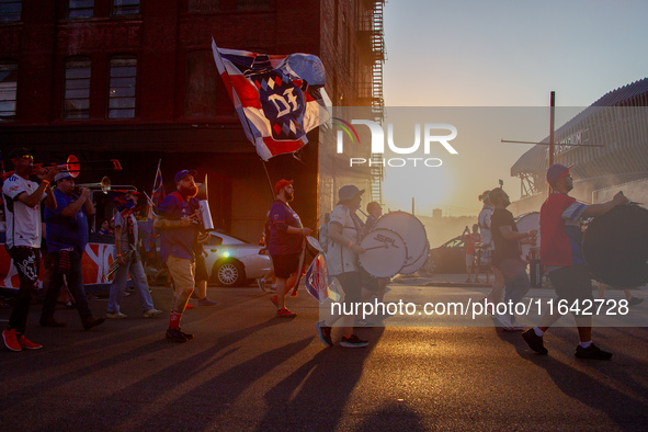 Cincinnati supporters gather before the start of the Major League Soccer match between FC Cincinnati and Orlando City SC at TQL Stadium in C...