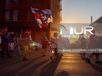 Cincinnati supporters gather before the start of the Major League Soccer match between FC Cincinnati and Orlando City SC at TQL Stadium in C...