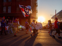 Cincinnati supporters gather before the start of the Major League Soccer match between FC Cincinnati and Orlando City SC at TQL Stadium in C...