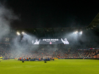 Pete Rose is honored prior to the start of the Major League Soccer match between FC Cincinnati and Orlando City SC at TQL Stadium in Cincinn...