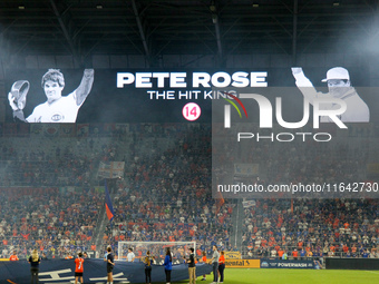 Pete Rose is honored prior to the start of the Major League Soccer match between FC Cincinnati and Orlando City SC at TQL Stadium in Cincinn...