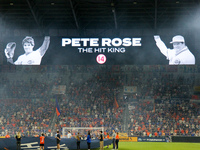 Pete Rose is honored prior to the start of the Major League Soccer match between FC Cincinnati and Orlando City SC at TQL Stadium in Cincinn...