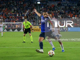 Cincinnati midfielder Yamil Asad appears during the Major League Soccer match between FC Cincinnati and Orlando City SC at TQL Stadium in Ci...