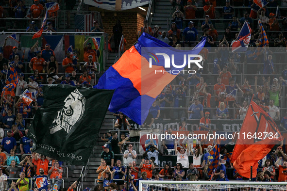 Cincinnati supporters celebrate a Luciano Acosta goal during the Major League Soccer match between FC Cincinnati and Orlando City SC at TQL...