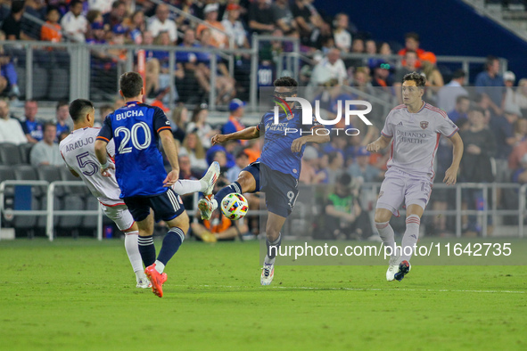 Cincinnati attacker, Nicholas Gioacchini, is seen during the Major League Soccer match between FC Cincinnati and Orlando City SC at TQL Stad...