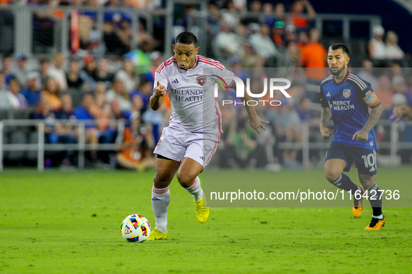 Orlando attacker, Luis Muriel, is seen during the Major League Soccer match between FC Cincinnati and Orlando City SC at TQL Stadium in Cinc...