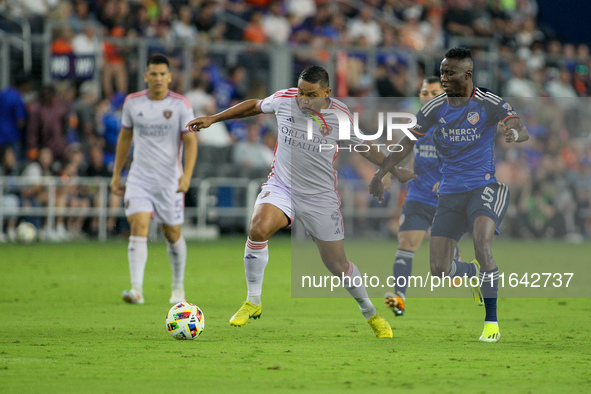 Orlando attacker, Luis Muriel, is seen during the Major League Soccer match between FC Cincinnati and Orlando City SC at TQL Stadium in Cinc...