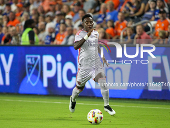 Orlando midfielder Ivan Angulo appears during the Major League Soccer match between FC Cincinnati and Orlando City SC at TQL Stadium in Cinc...