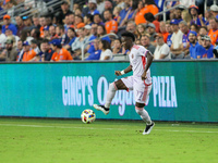 Orlando midfielder Ivan Angulo appears during the Major League Soccer match between FC Cincinnati and Orlando City SC at TQL Stadium in Cinc...